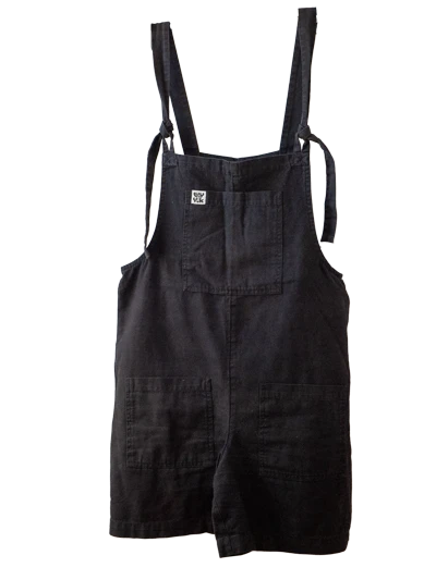 Lucy & Yak Short Dungarees Black